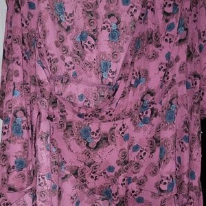 Torrid Pink Floral Skull Patterned Dress